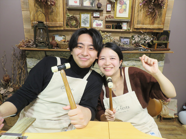 指輪を手作りした先輩カップル 岐阜県関市　Ｎさん・Ｒさん